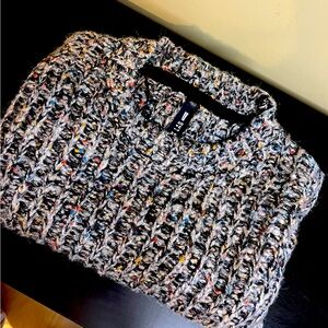 Design Lab Textured Boxy Chunky Knit Sweater